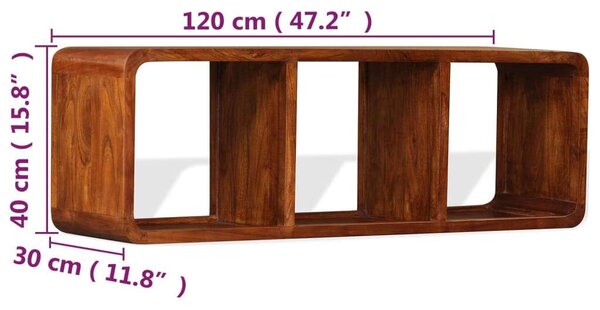 Akácfa TV-Szekrény - 3 Polcos - 120x30x40 cm