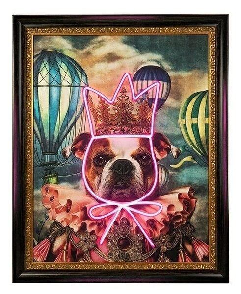 King Home Neon Bulldog Léggömb LED Művészi Falikép