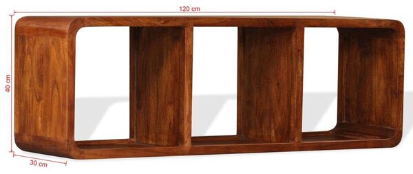 Akácfa TV-Szekrény - 3 Polcos - 120x30x40 cm