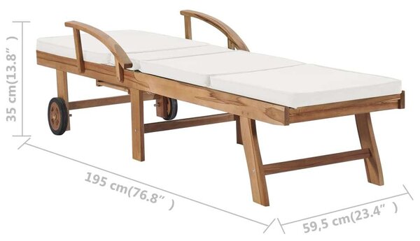 VidaXL Teakfa Napozóágy - 195cm