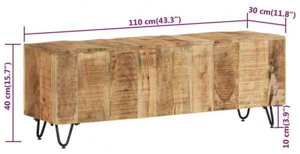 MangoFa TV Szekrény - Rusztikus - 110x30x40 cm