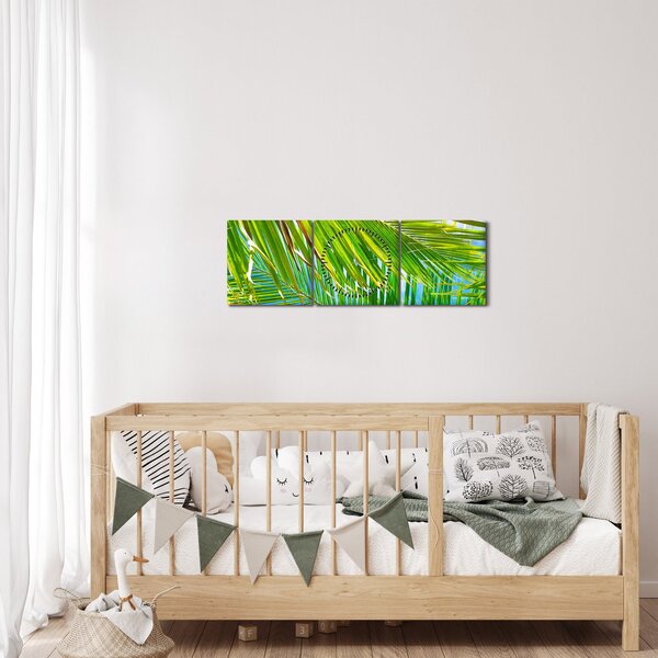 Kép - Pálmalevelek (órával) (90x30 cm)