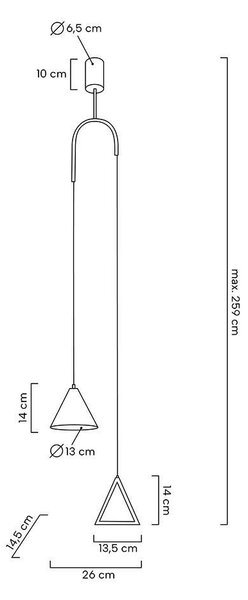 Moosee Acustica Geometrikus Arany LED Függőlámpa