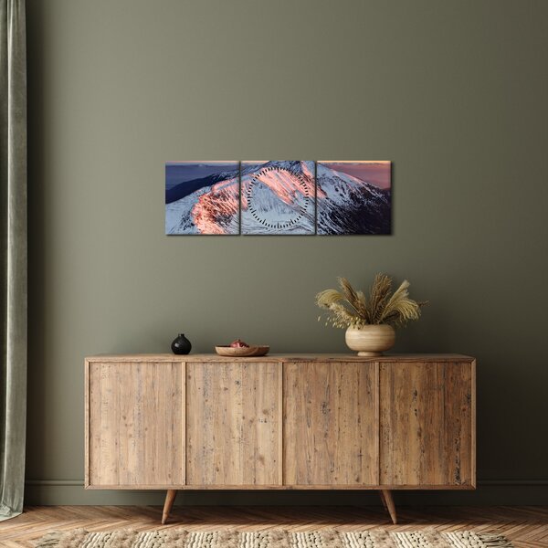 Kép - Téli hegyi panoráma II. (órával) (90x30 cm)