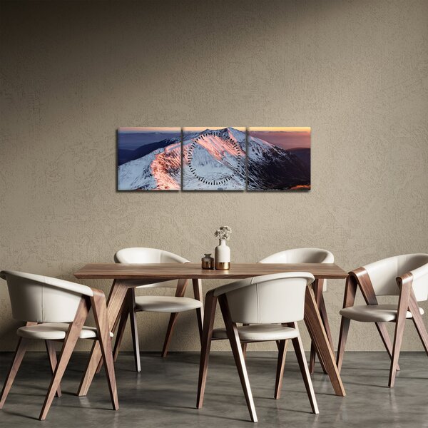 Kép - Téli hegyi panoráma II. (órával) (90x30 cm)