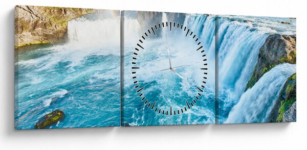 Kép - Godafoss vízesés (órával) (90x30 cm)