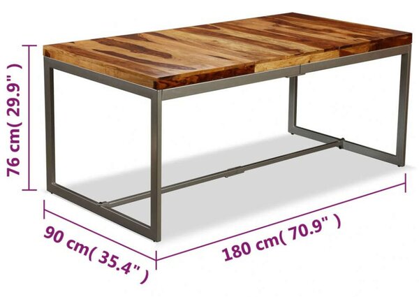 VidaXL Kelet-indiai Rózsafából Készült Étkezőasztal - 180 cm