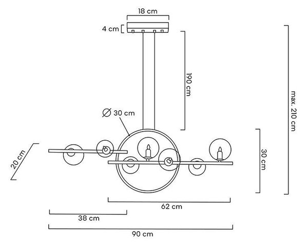 MOOSEE Alure Line Twin 90 Függesztett LED Lámpa Fekete