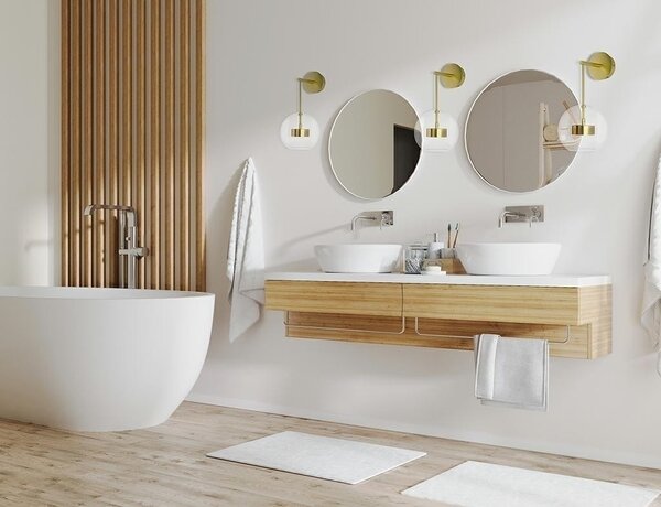 King Home Capri Wall Üveg Gömb Fali Lámpa Arany LED