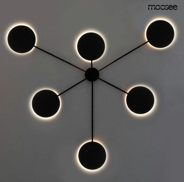 Moosee Shadow 6 Fekete Fém Fali LED Lámpa