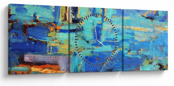 Kép - Absztrakt olajfestmény (órával) (90x30 cm)