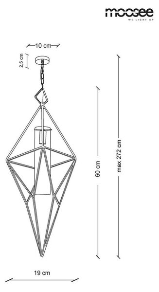 Moosee Havana M Geometrikus Függőlámpa Arany Üveg