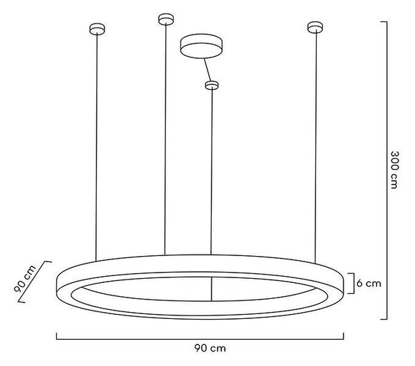 Moosee Ring Luxury 110 LED Függőlámpa Krómarany