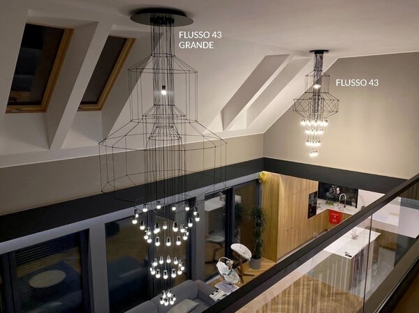 King Home Flusso 43 Geometrikus Függőlámpa Fekete LED