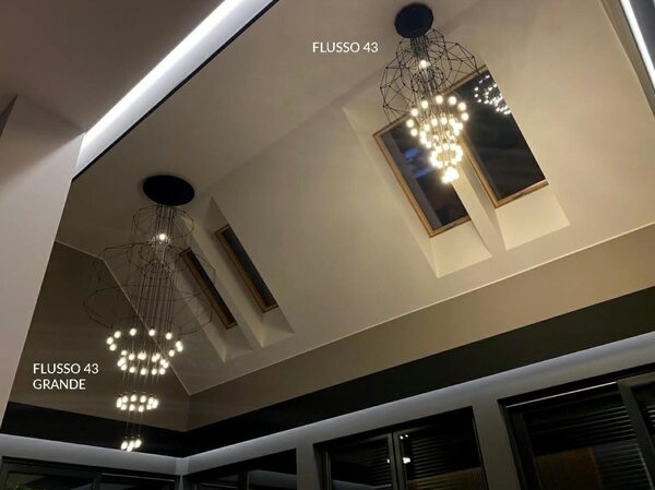 King Home Flusso 43 Geometrikus Függőlámpa Fekete LED