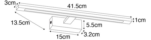 Fali lámpa sárgaréz 41,5 cm LED-del IP44 - Jerre