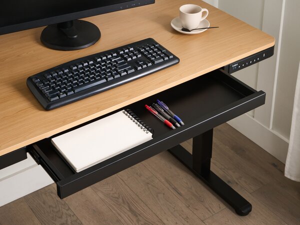 Elektromosan állítható asztal PENLY Fekete/világosbarna 120 cm 60 cm USB porttal