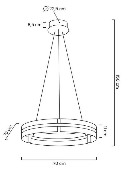 Moosee Saturnus 70 LED Kristály Függőlámpa Arany