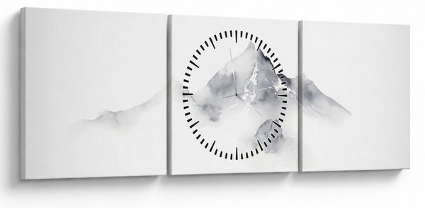 Kép - Tinta festmény hegyek (órával) (90x30 cm)