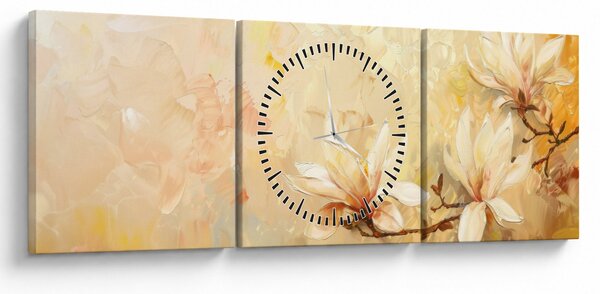 Kép - Virágok (órával) (90x30 cm)