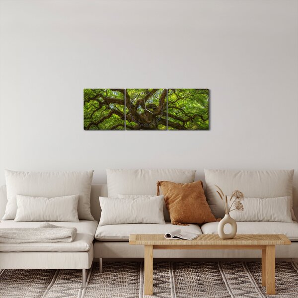 Kép - Zöld fa (órával) (90x30 cm)