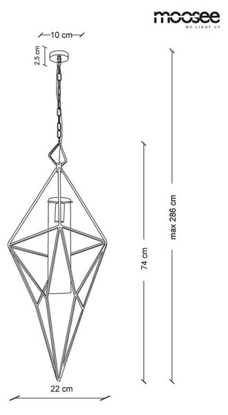 Moosee Havana L Geometrikus Függőlámpa Arany Üveg