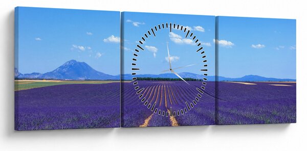 Kép - Levendula mező (órával) (90x30 cm)