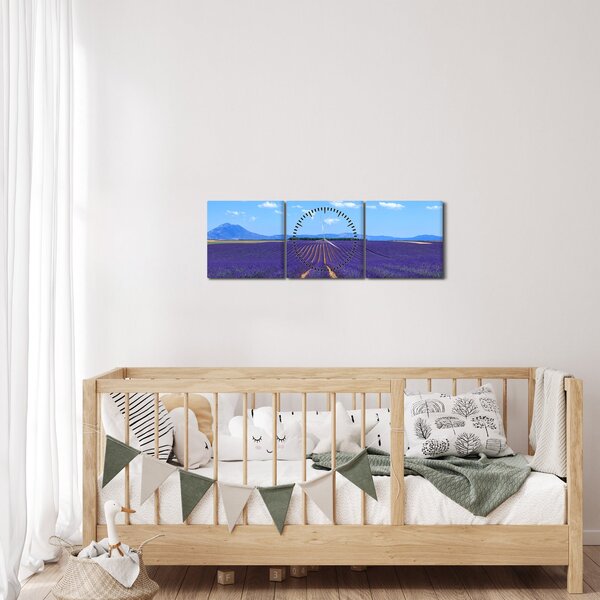 Kép - Levendula mező (órával) (90x30 cm)
