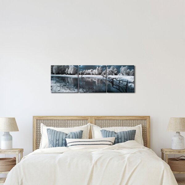 Kép - Fagyott táj (órával) (90x30 cm)