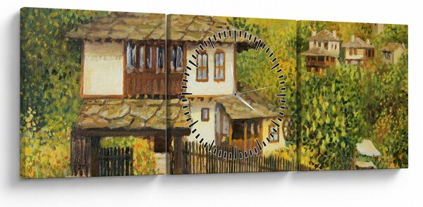 Kép - Házak nyáron (órával) (90x30 cm)