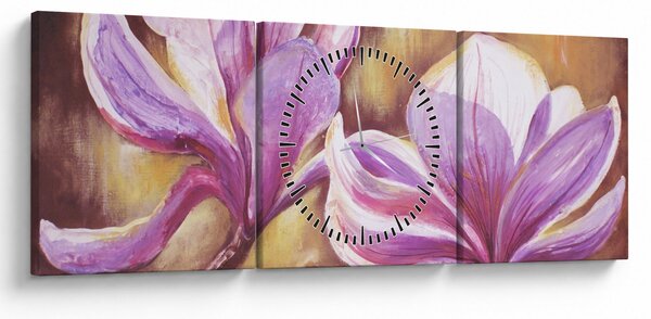 Kép - Magnólia virágok (órával) (90x30 cm)