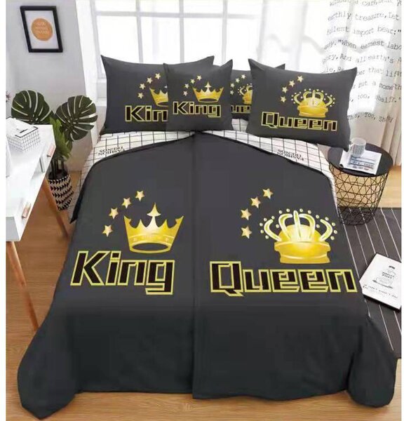 King/Queen Koronás 6 részes páros ágyneműhuzat
