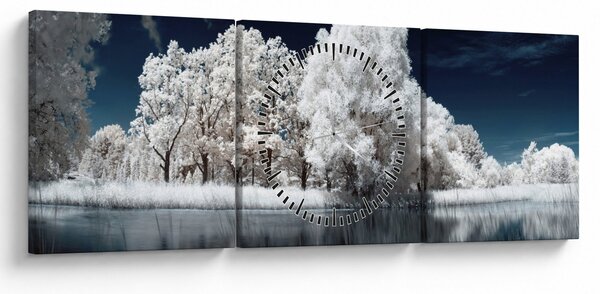 Kép - Hófehér fák (órával) (90x30 cm)
