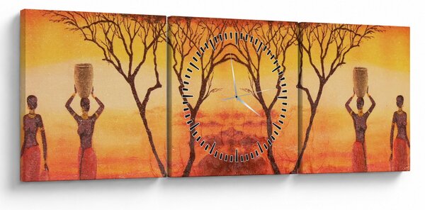 Kép - afrikai szavanna (órával) (90x30 cm)