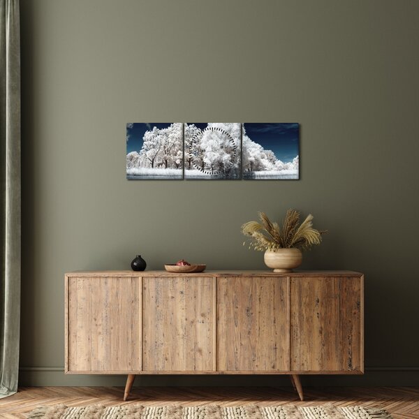 Kép - Hófehér fák (órával) (90x30 cm)