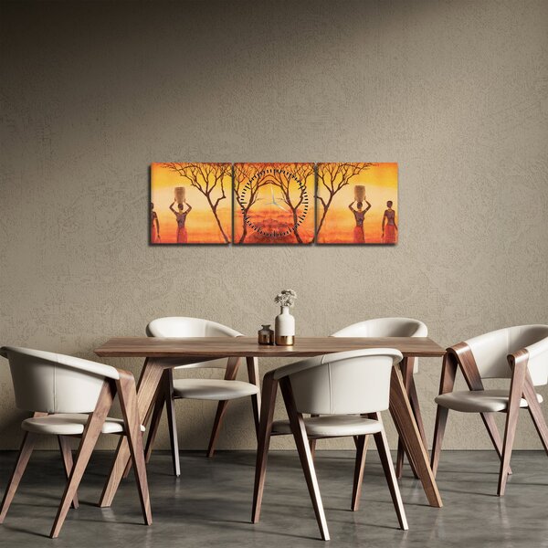 Kép - afrikai szavanna (órával) (90x30 cm)