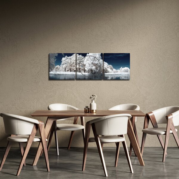 Kép - Hófehér fák (órával) (90x30 cm)