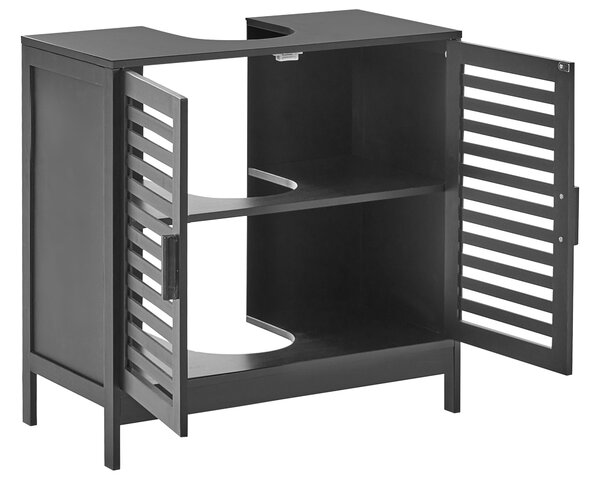 Mosdószekrény MISSOULA Bambusz 60 cm Fekete