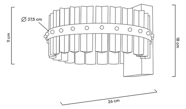 Moosee Saturnus Wall LED Kristály Fali Lámpa Arany