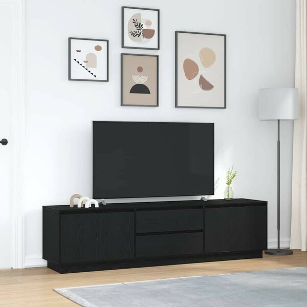 Fekete tölgy TV-szekrény LED-világítással 193,5x41x50 cm