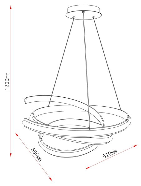 Vecino LED egyágú függesztett lámpa
