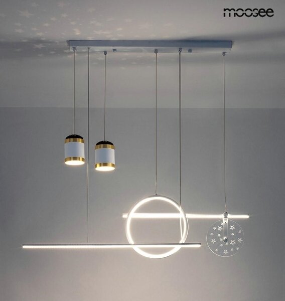Moosee Stars LED Függőlámpa Fehér Arany Csillagmintás