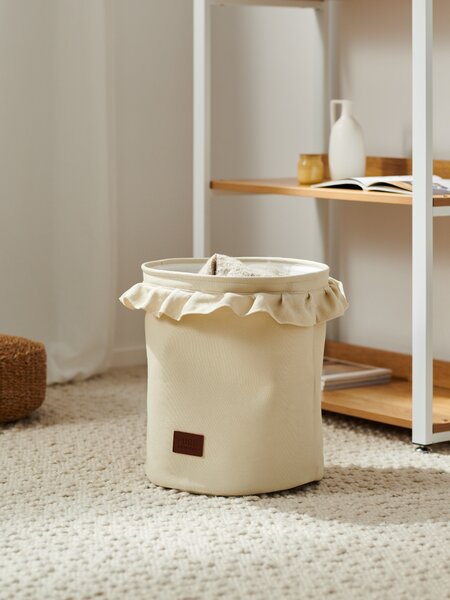 Sinsay - Összehajtható tárolókosár hullámos szegéllyel - krémszínű