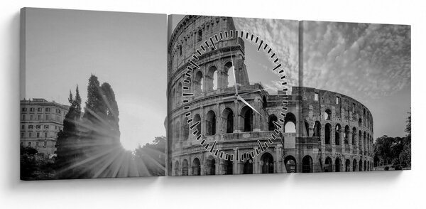 Kép - Colosseum Rómában, fekete-fehér (órával) (90x30 cm)