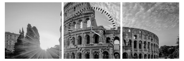 Kép - Colosseum Rómában, fekete-fehér (órával) (90x30 cm)