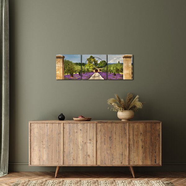 Kép - Levendula ösvények (órával) (90x30 cm)