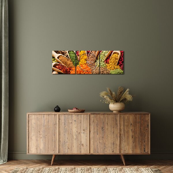 Kép - Fűszerek a világ minden tájáról (órával) (90x30 cm)