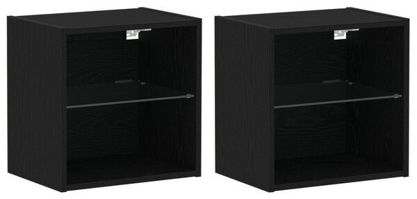 Lebegő polc 2 db Fekete tölgy 40x28,5x40 cm MDF