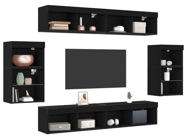 Lebegő polc 2 db Fekete tölgy 40x28,5x40 cm MDF