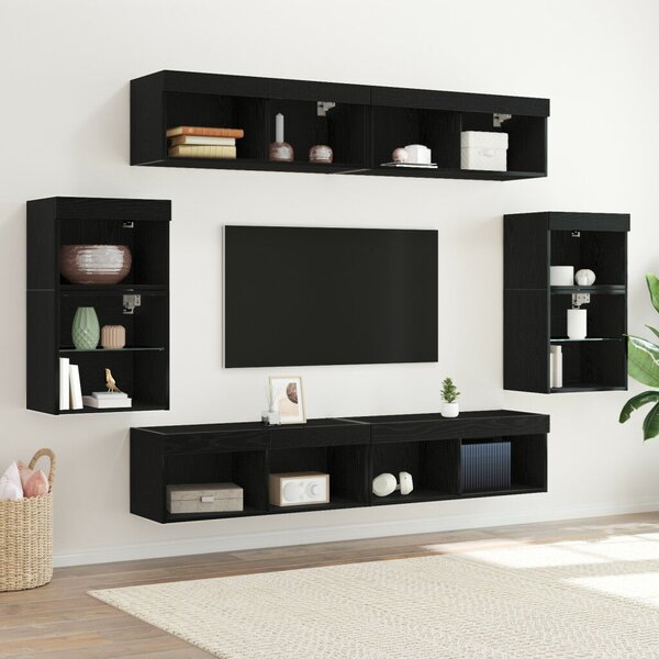 Lebegő polc 2 db Fekete tölgy 40x28,5x40 cm MDF